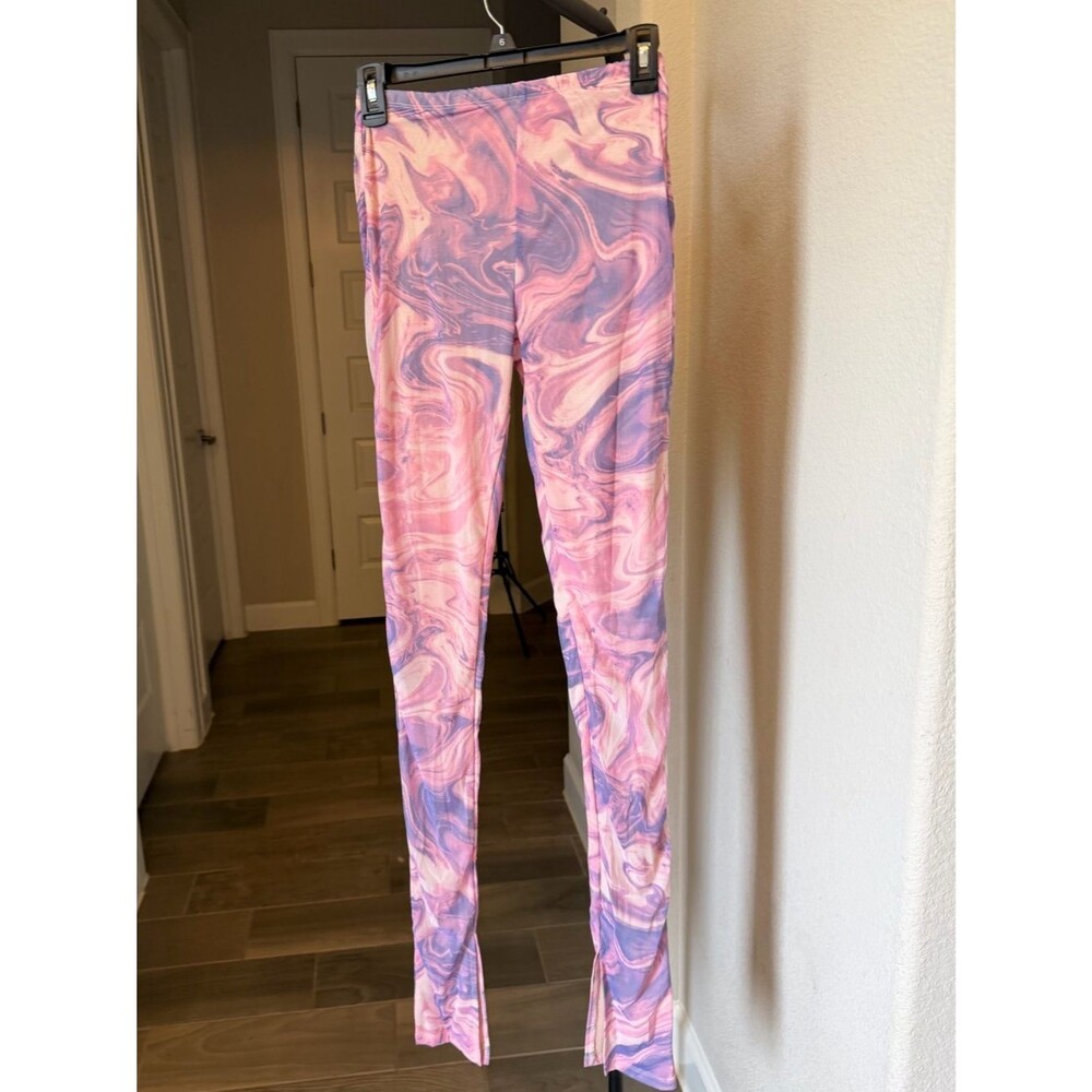 naked wardrobe Pink & Purple Marble Print Leggings M